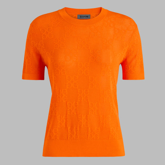 G/FORE - POINTELLE G SHORT SLEEVE SWEATER
