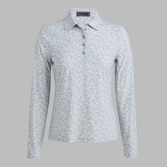 G/FORE - DITSY FLORAL TECH JERSEY LONG SLEEVE POLO