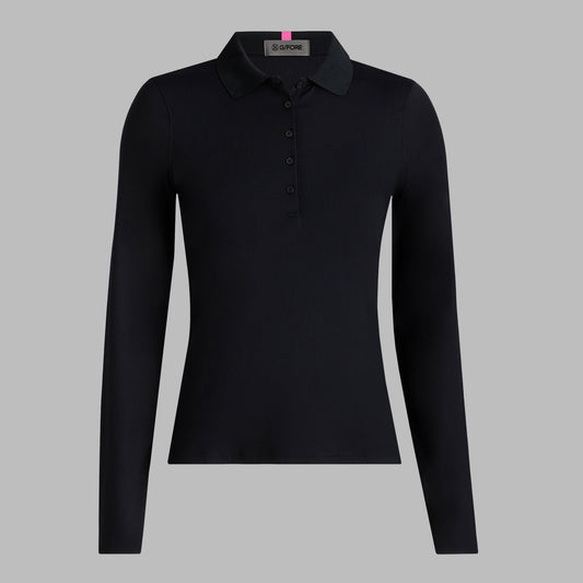 G/FORE - RIBBED TECH NYLON LONG SLEEVE POLO