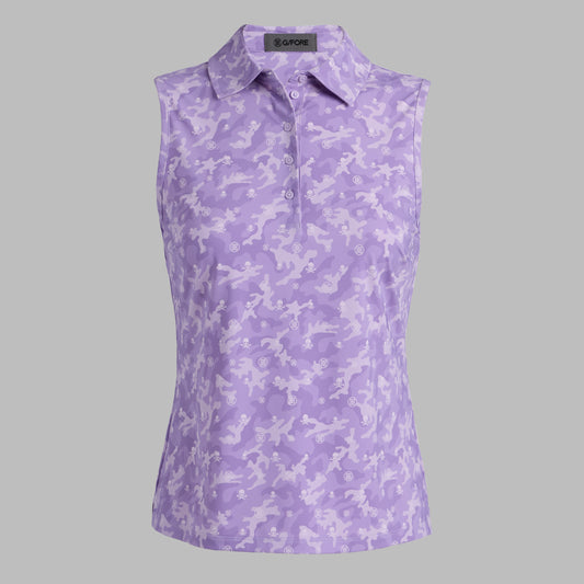 G/FORE - ICON CAMO SOFT TECH JERSEY SLEEVELESS POLO