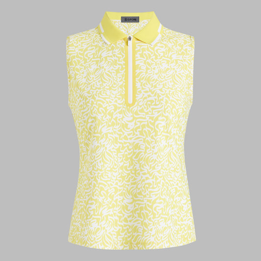 G/FORE - SCRIBBLE TECH PIQUÉ SLEEVELESS POLO