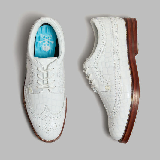 G/FORE - LTD RELEASE GALLIVANTER CROC-EMBOSSED LEATHER LUXE SOLE GOLF SHOE