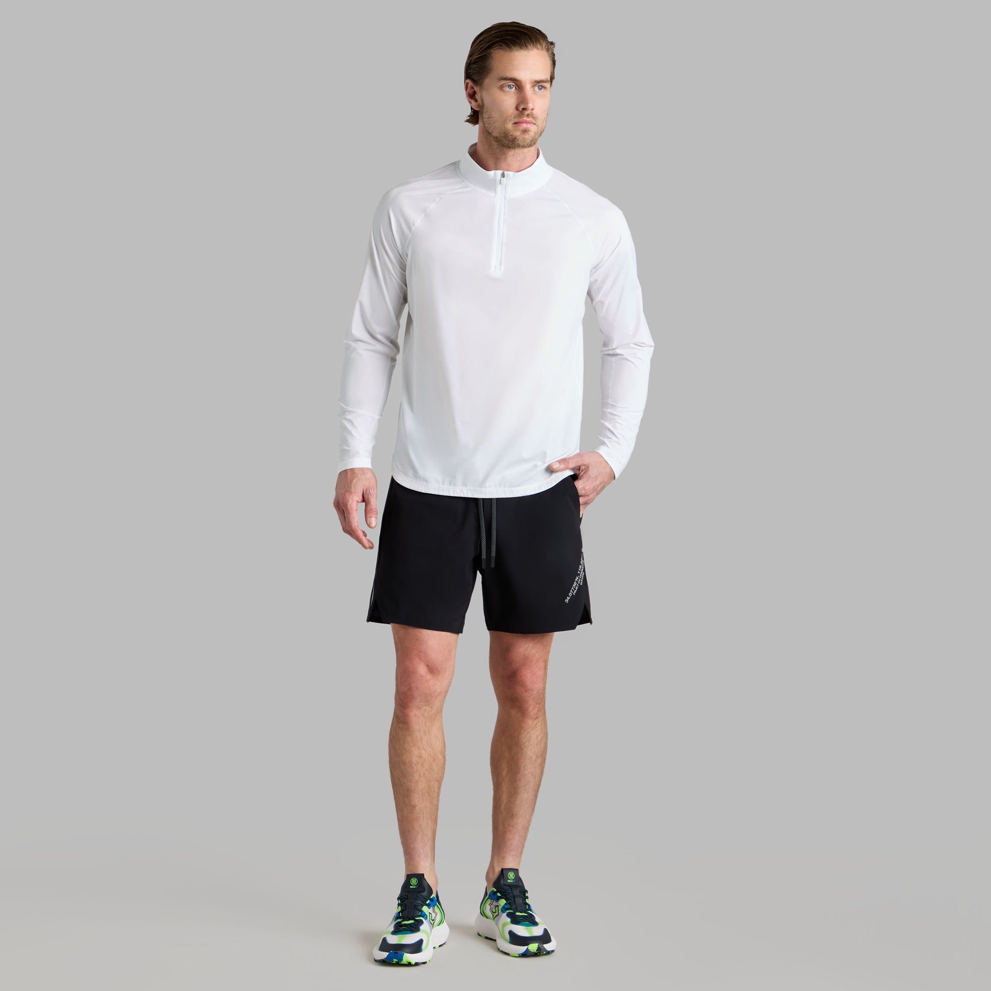 G/FORE - TECH MÉLANGE RAGLAN QUARTER ZIP PULLOVER