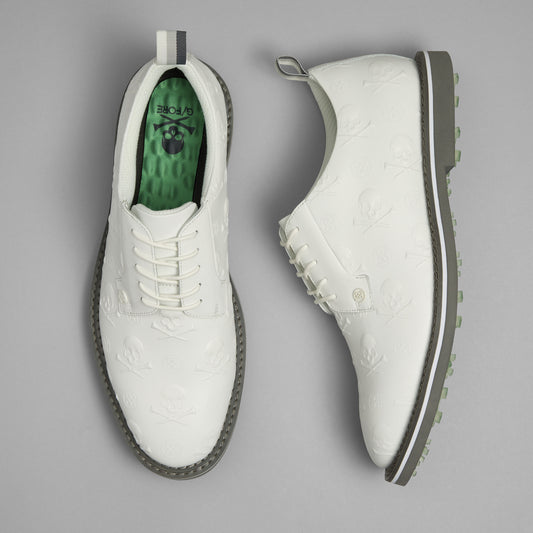 G/FORE - GALLIVANTER EMBOSSED SKULL & TEES LEATHER GOLF SHOE