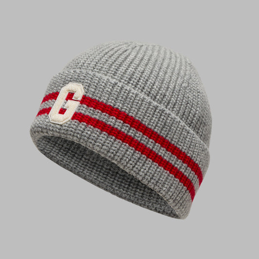G/FORE - STRIPED IT LETTER G WOOL CASHMERE BEANIE