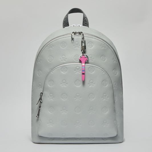 G/FORE - EMBOSSED SKULL & TEES LEATHER BACKPACK