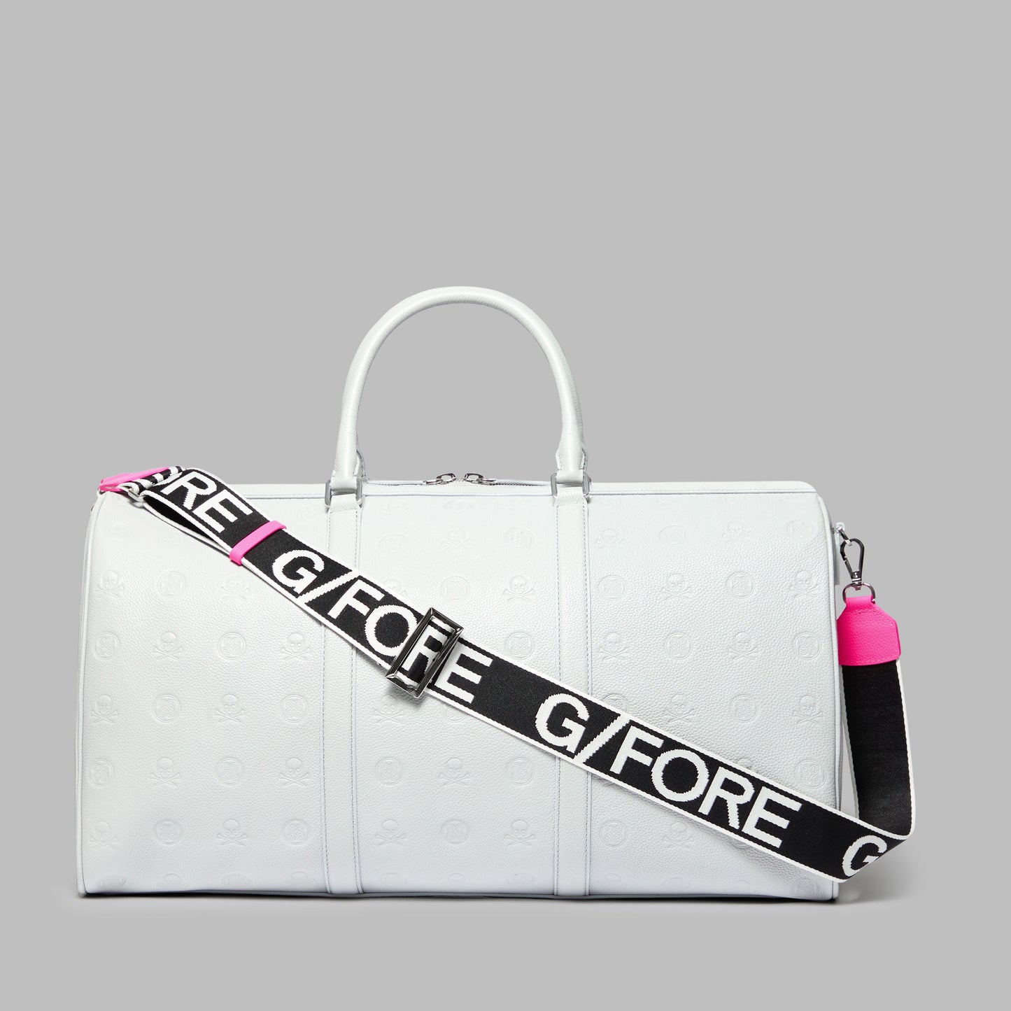 G/FORE - EMBOSSED SKULL & TEES LEATHER WEEKENDER