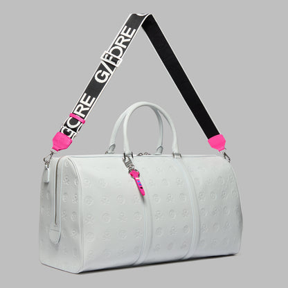 G/FORE - EMBOSSED SKULL & TEES LEATHER WEEKENDER