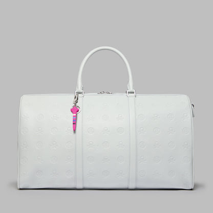 G/FORE - EMBOSSED SKULL & TEES LEATHER WEEKENDER