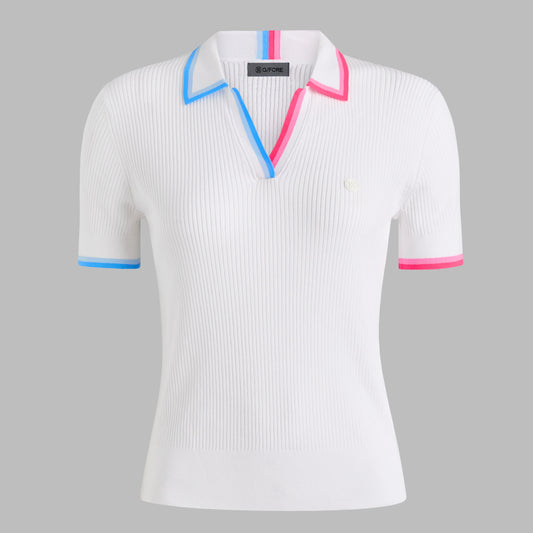 G/FORE - JOHNNY COLLAR COTTON BLEND RIB POLO