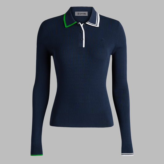 G/FORE - VISCOSE BLEND LONG SLEEVE KNIT POLO