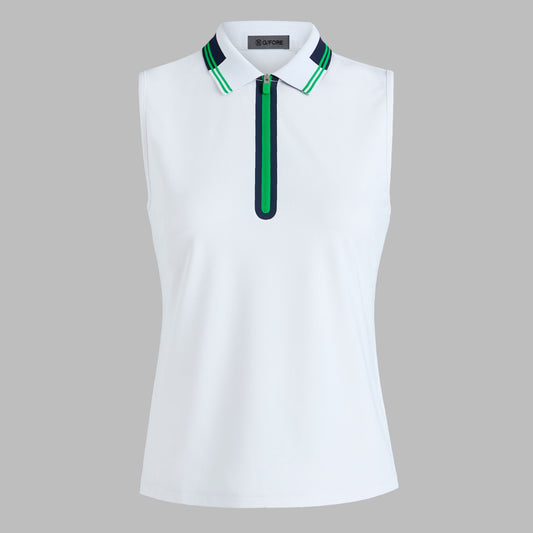 G/FORE - CONTRAST TECH PIQUÉ SLEEVELESS POLO