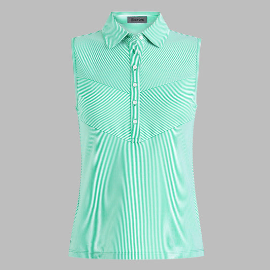 G/FORE - CHEVRON STRIPE TECH PIQUÉ SLEEVELESS POLO