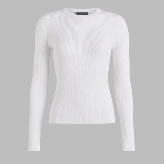 G/FORE - COTTON BLEND RIB KNIT FITTED TOP