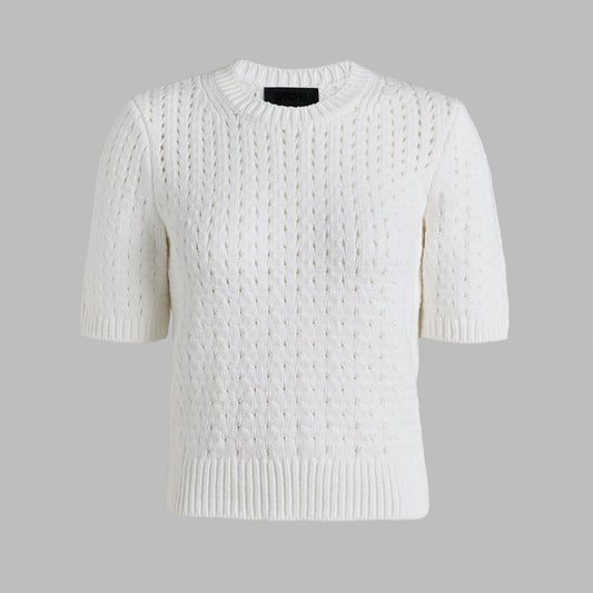 G/FORE - LTD RELEASE VILLA COTTON BLEND CROPPED SHORT SLEEVE SWEATER