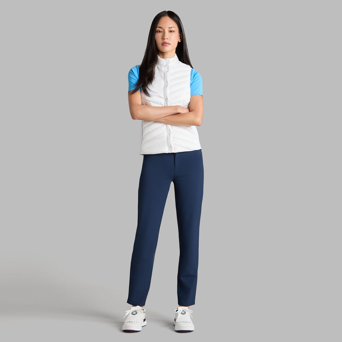 G/FORE - V-DOWN QUILTED STRETCH TECH INTERLOCK VEST