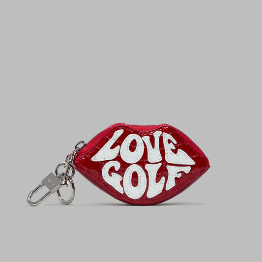 G/FORE - LOVE G CROC-EMBOSSED LEATHER COIN PURSE KEYCHAIN