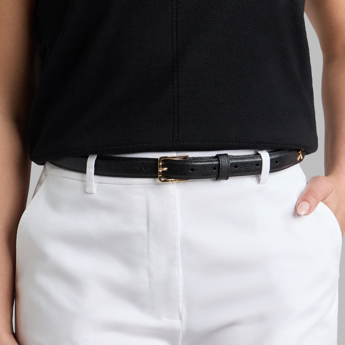 G/FORE - METAL TEES PEBBLE LEATHER BELT