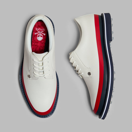 G/FORE - GALLIVANTER TUXEDO STRIPE LEATHER GOLF SHOE